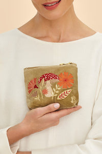 Mini Velvet Pouch - Tranquil Toadstool