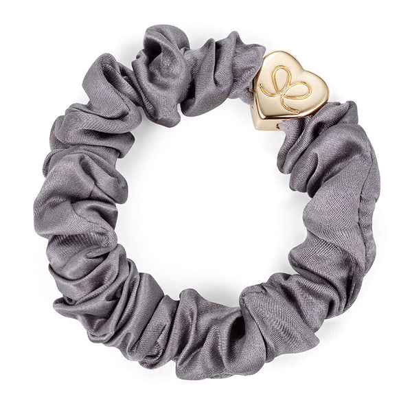 Gold Heart Silk Scrunchie