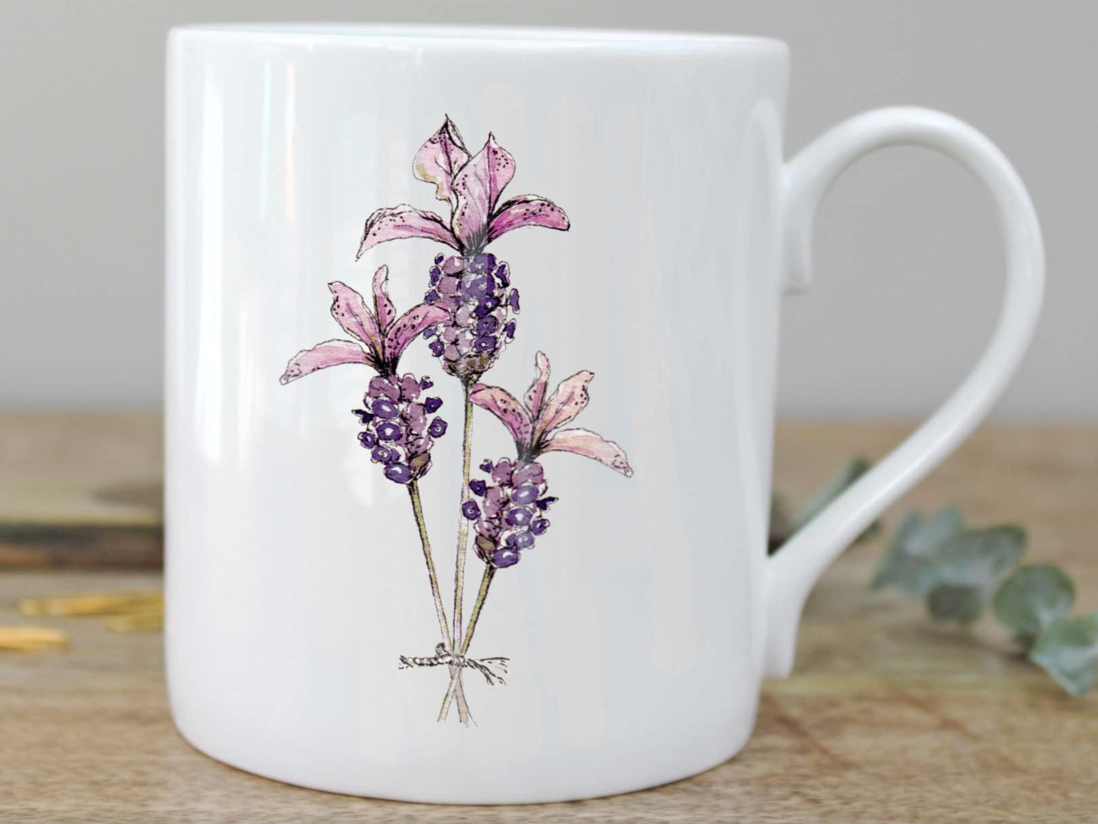 Lavender  boxed china mug