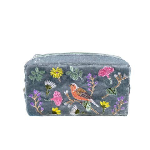 Finch & Flower Velvet Cosmetic Purse