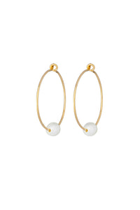 Pearl Gold Hoop Earrings