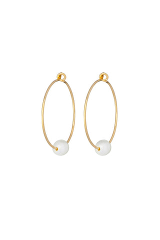 Pearl Gold Hoop Earrings