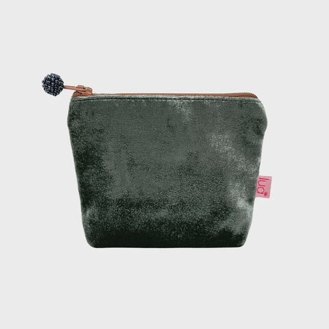 Mini Velvet Purse - Dark Sage Green