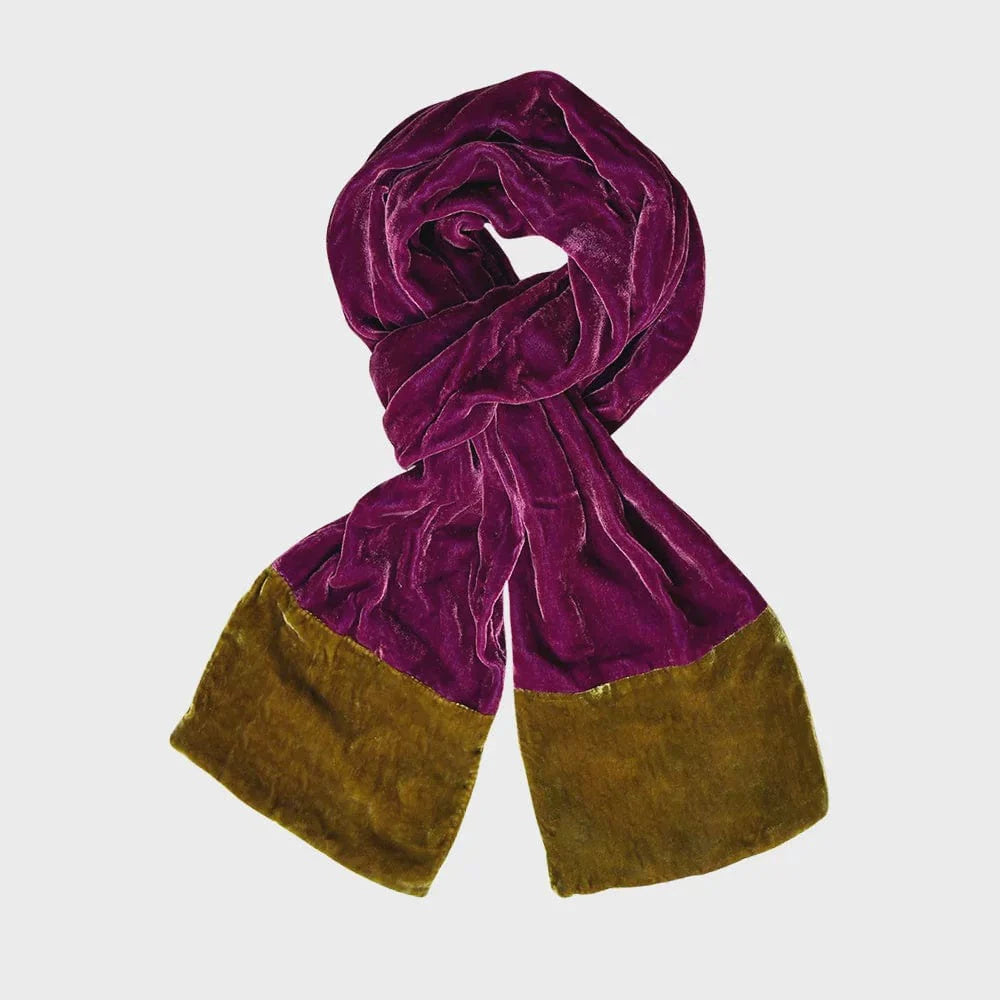 Velvet Scarf - Plum/Gold