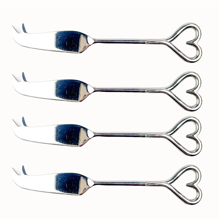 Set of 4 Mini Cheese Knives - Love Heart