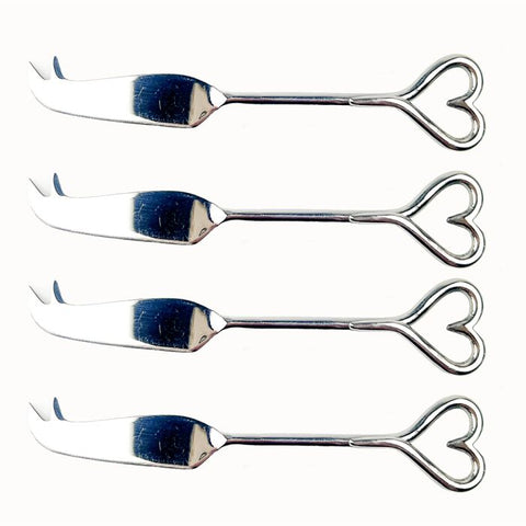 Set of 4 Mini Cheese Knives - Love Heart