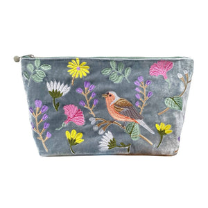 Finch & Flower Velvet Extra Large Cosmetic Purse