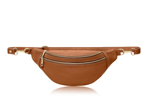 Leather Crossbody Purse - Dark Tan