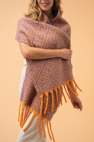 Athena Scarf - Tangerine/Lavender