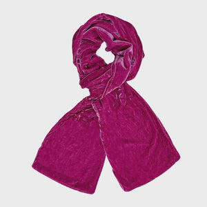 Plain Velvet Scarf - Pink