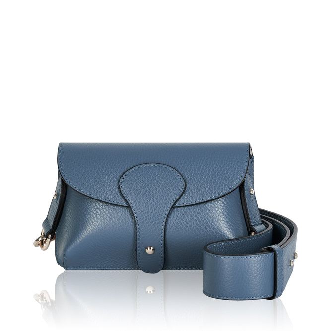 Leather Crossbody Bag - Denim Blue