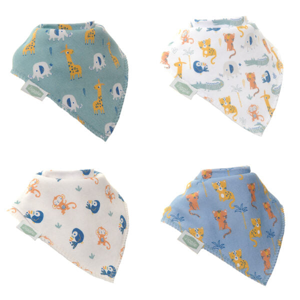 Fun Absorbent Baby Bandana - Savanna Animals