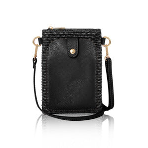 Straw & Leather Phone Bag