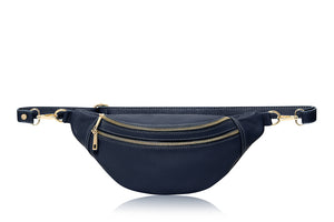 Leather Crossbody Purse - Navy