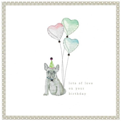 Happy Birthday - Dog & Balloons