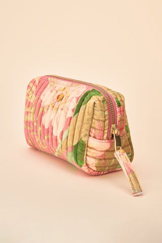 Small Quilted Vanity Bag - Delicate Tropical Candy