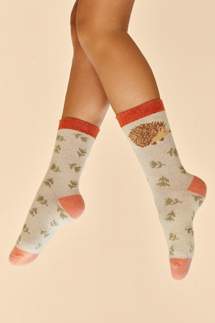 Happy Hedgehog Cosy Socks - Cream