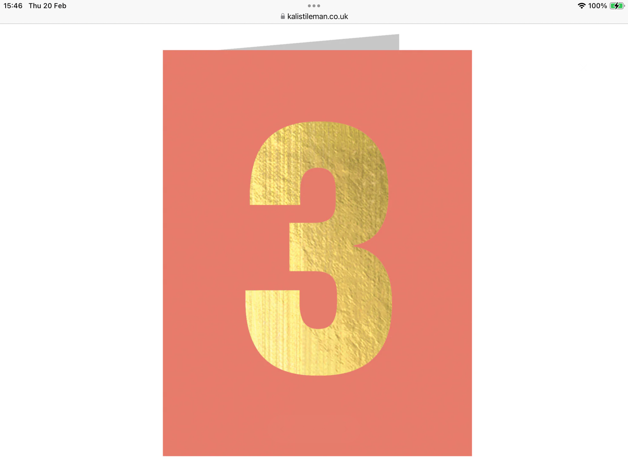 Gold foiled number tiddly