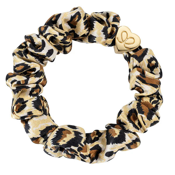 Gold Heart Silk Scrunchie