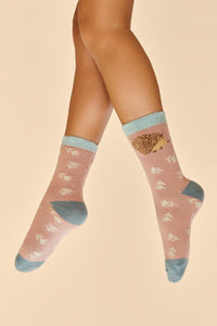 Happy Hedgehog Cosy Socks - Petal