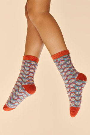 Cosy Fair Isle Socks - Teal