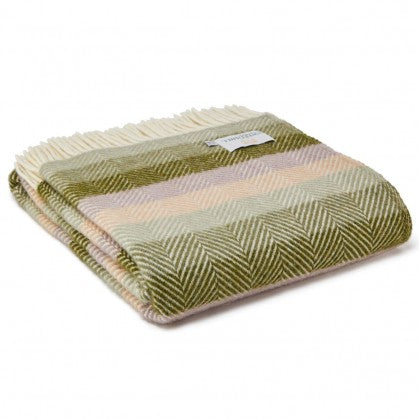 Pure New Wool Throw - Botanical Stripe