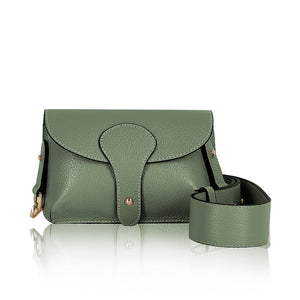 Leather Crossbody Bag - Dusty Green