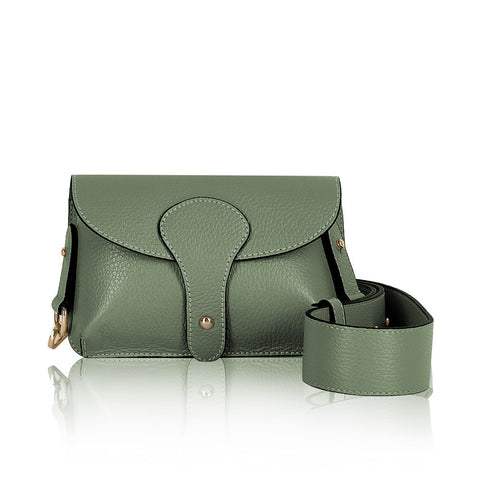 Leather Crossbody Bag - Dusty Green