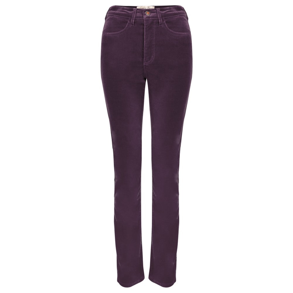 02 Velvet Straight Leg Jean - Aubergine