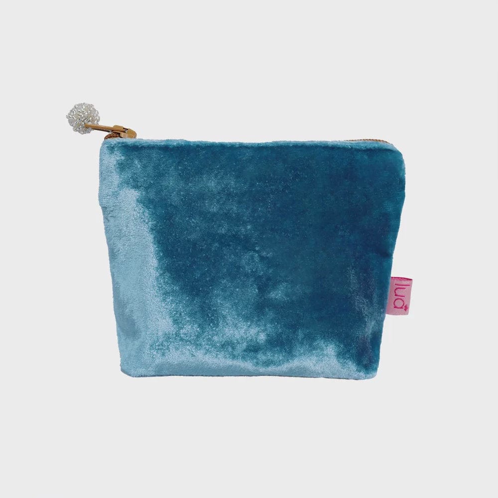 Mini Velvet Purse - Dusky Blue