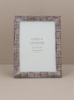 Brown White Wash Resin Photo Frame - 5” x 7”