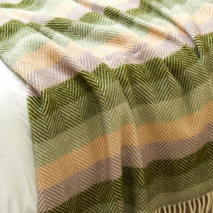 Pure New Wool Throw - Botanical Stripe