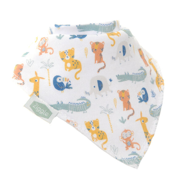 Fun absorbent baby bandana - Savanna Animals