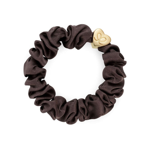 Gold Heart Silk Scrunchie