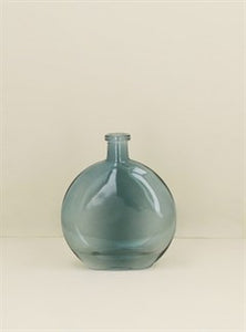 Blue Glass Disc Bud Vase