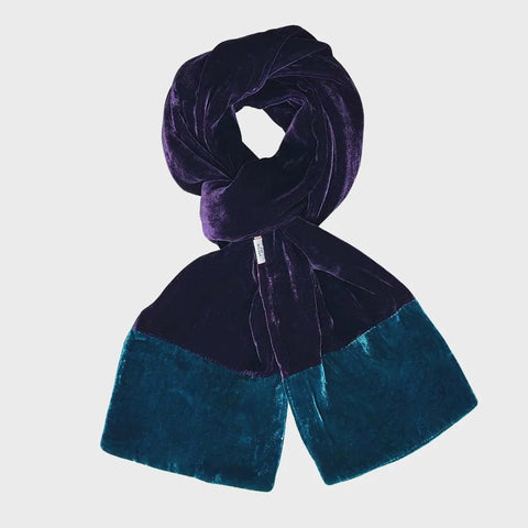 Velvet Scarf - Purple/Peacock