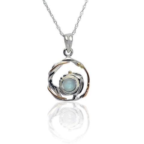 Moonstone Sterling Silver Circle Pendant