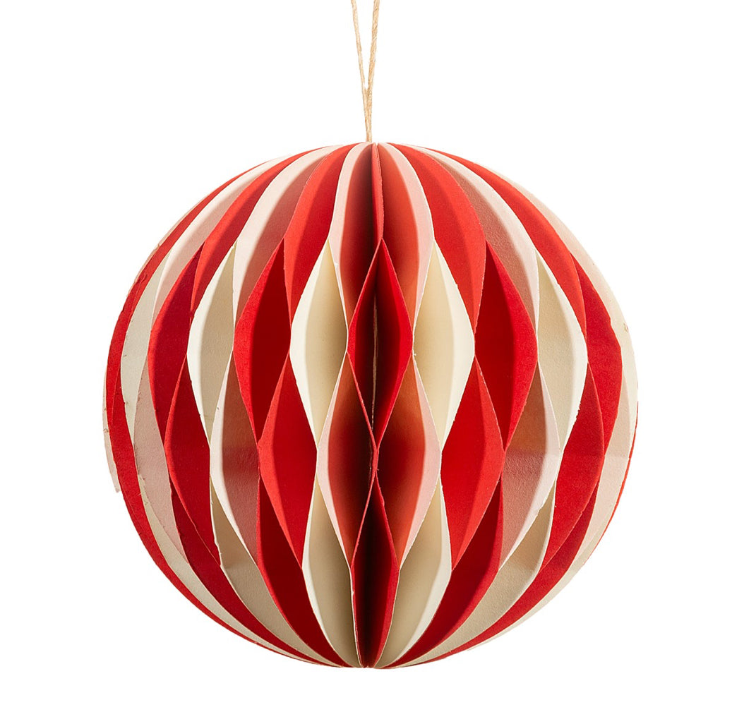 Red and White Multi Colour Honeycomb Paper Hanging Decoration