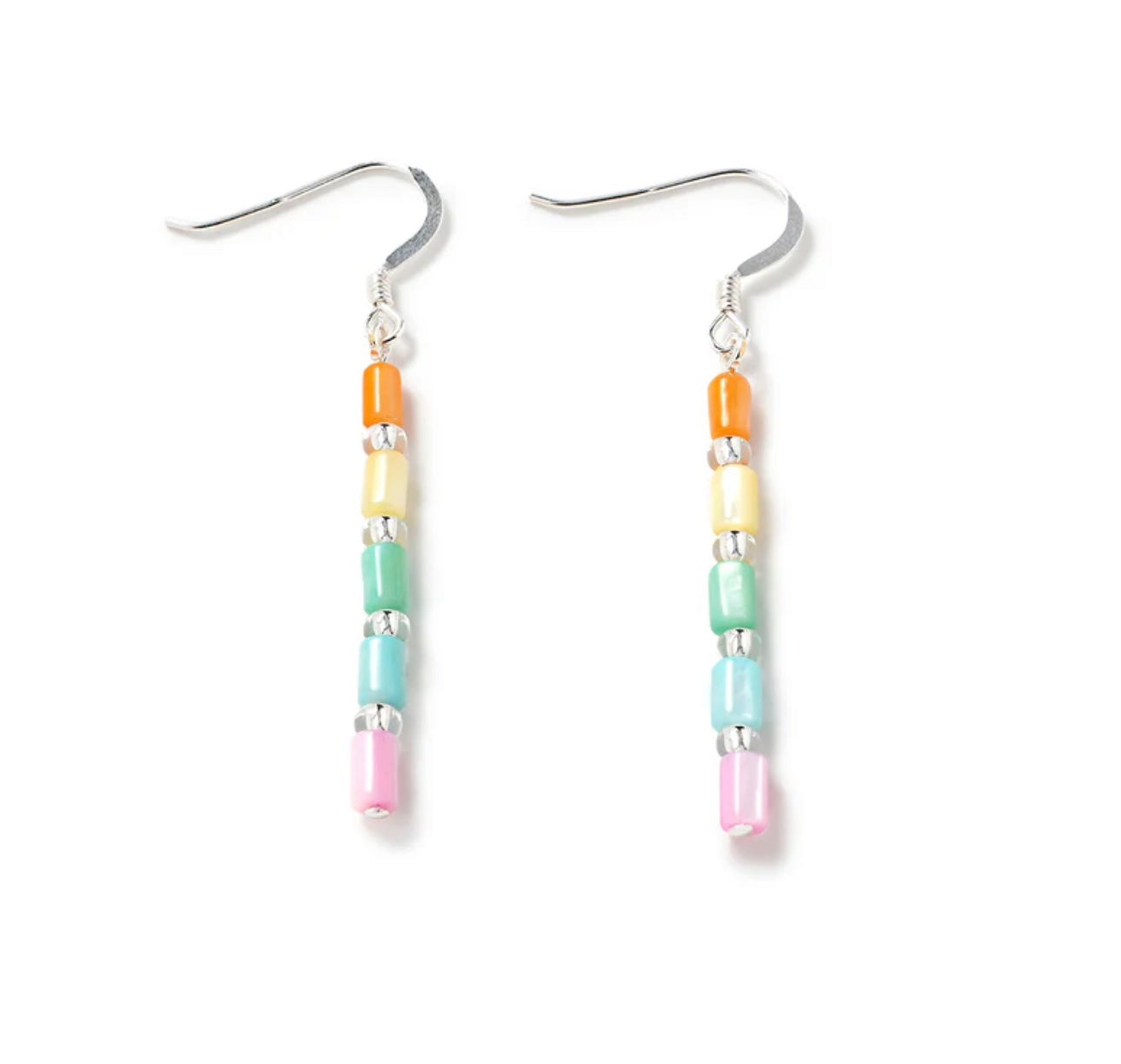 Pastel Rainbow Seashell Earrings