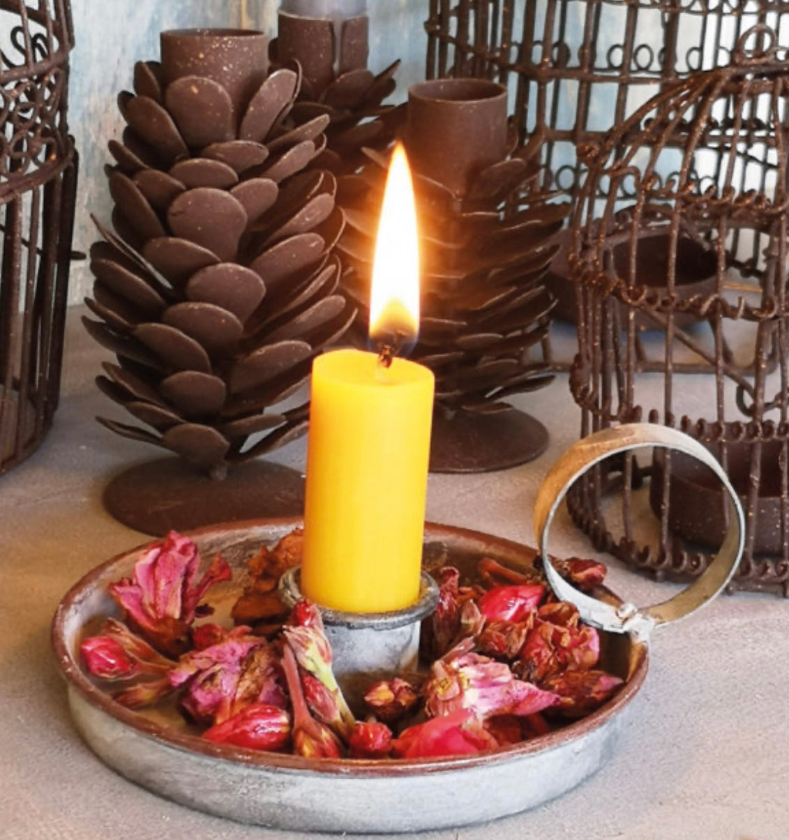 Zinc Candle Holder