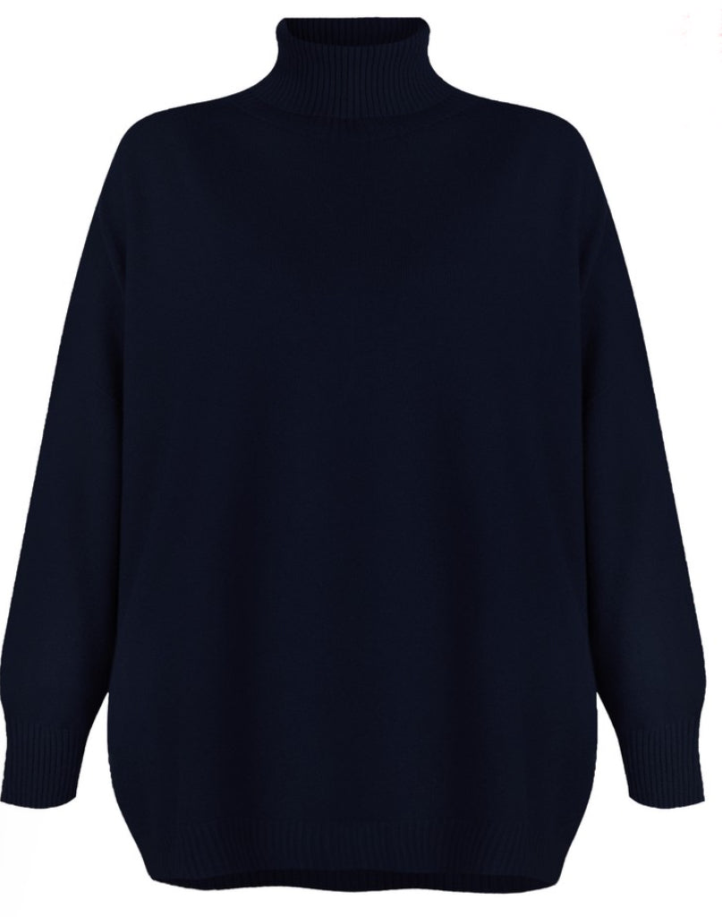 Zena Polo Neck Knit - Dark Navy