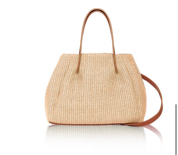 Leather & Straw Bag