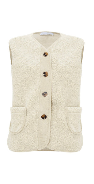 Teddy Faux Fur Gilet - Sm/Med