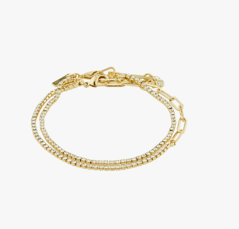 Rowan crystal bracelet 2-in-1 Gold Plated