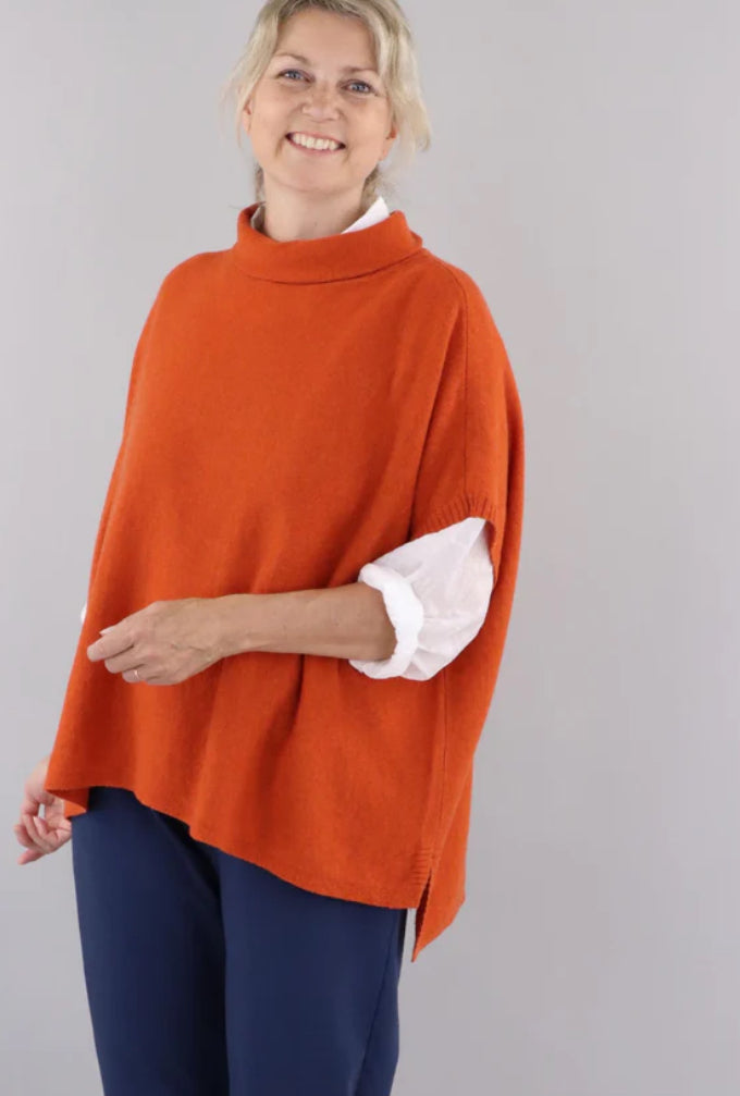 Cashmere Blend Tunic - Burnt Orange