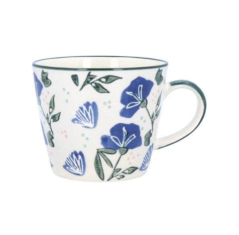 Navy Sweetpea Ceramic Mug