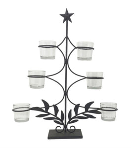 Wire Christmas Tree with Clear Votives