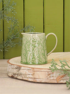 Country Flowers Green Stoneware Mini Jug