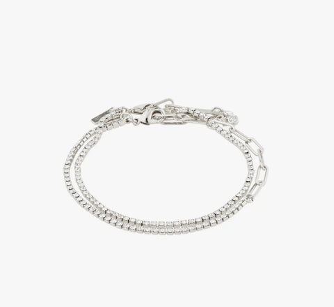 Rowan crystal bracelet 2-in-1 Silver Plated