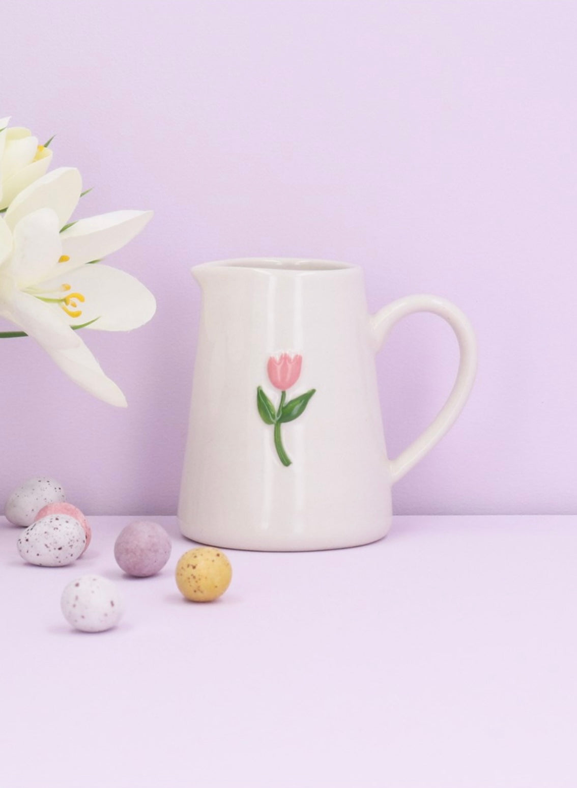 Stoneware Mini Jug - Pink Tulip